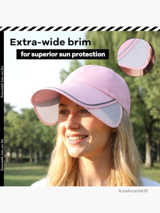 Wide Brim Sun Visor Hat with Retractable Brim UV Protection Golf Baseball Cap main image 5